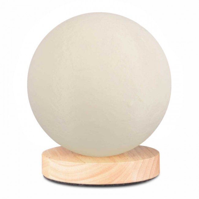 Lumo Megapap E14 wooden - pvc table lamp in natural - cream color Ø12x17cm.