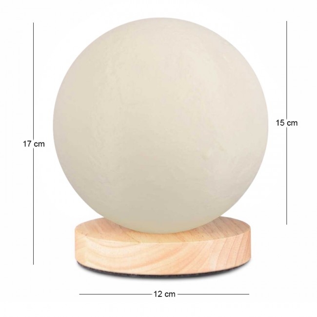 Lumo Megapap E14 wooden - pvc table lamp in natural - cream color Ø12x17cm.