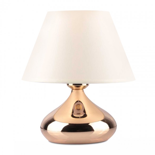 Luvia Megapap E27 metal - fabric pvc in gold - cream color Ø22x25cm.
