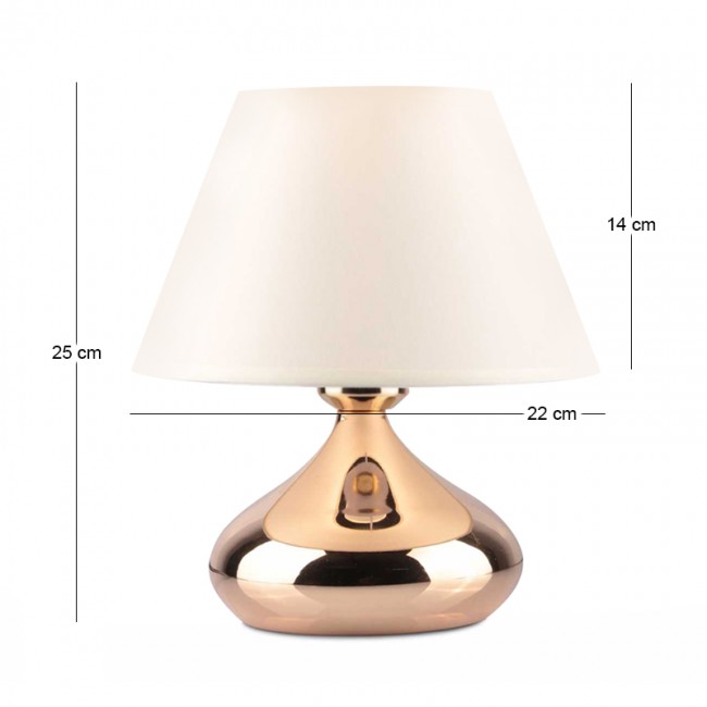 Luvia Megapap E27 metal - fabric pvc in gold - cream color Ø22x25cm.