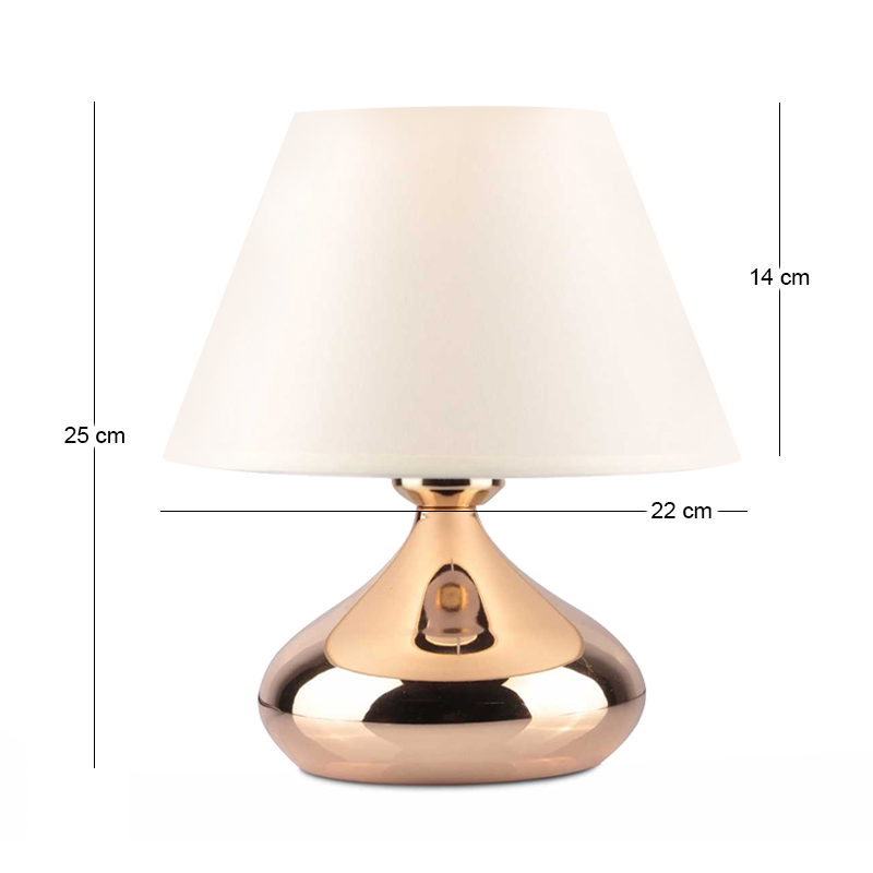 Luvia Megapap E27 metal - fabric pvc in gold - cream color Ø22x25cm.