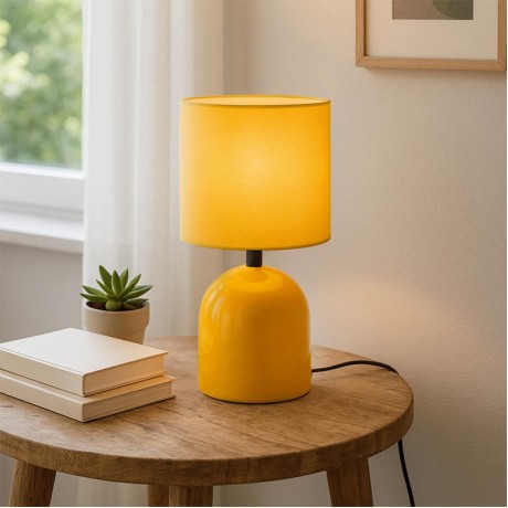 Nehora Megapap E14 metal - fabric pvc in yellow color Ø15x30cm.