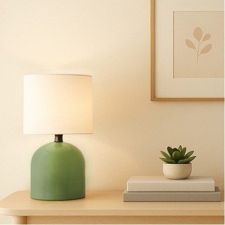 Nehora Megapap E14 metal - fabric pvc in green color Ø15x30cm.