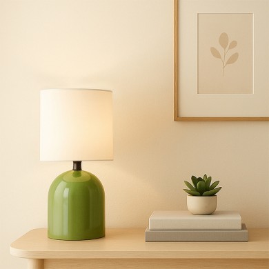 Nehora Megapap E27 metal - fabric pvc in green color Ø15x30cm.