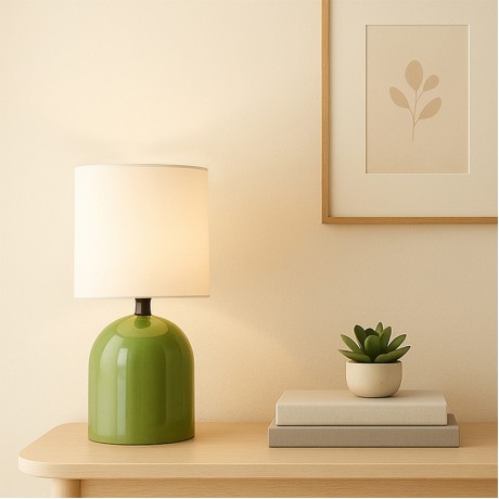 Nehora Megapap E14 metal - fabric pvc in green color Ø15x30cm.