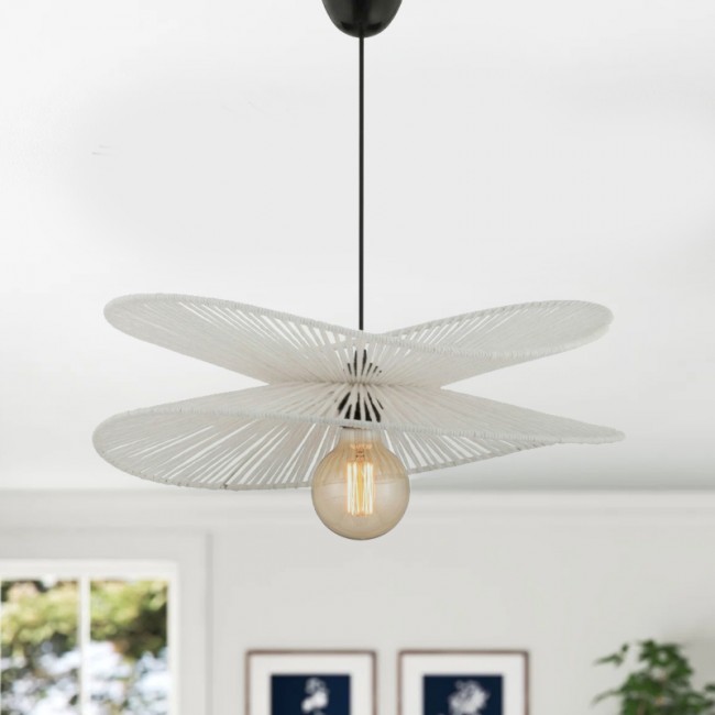 Dafodil Megapap E27 rope ceiling lamp in white color Ø48x55cm.