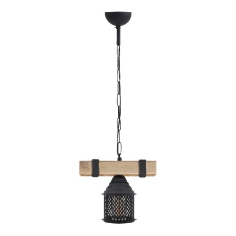 Elora Megapap wooden - metallic ceiling light in natural - black color 25x13x75cm.