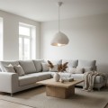 Φωτιστικό οροφής Lora Megapap E27 fiberglass μονόφωτο χρώμα λευκό 32x28x120εκ.