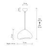 Lora Megapap E27 fiberglass ceiling lamp in white color 32x28x120cm.