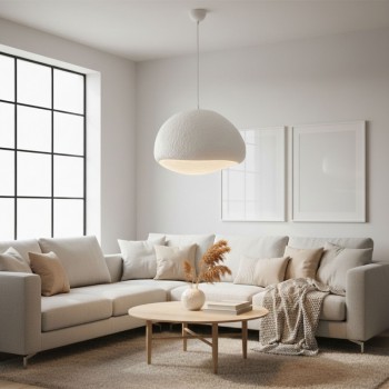 Loval Megapap E27 fiberglass ceiling lamp in white color 50x44x120cm.