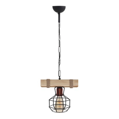 Lumenia Megapap wooden - metallic ceiling light in natural - black color 25x14x80cm.