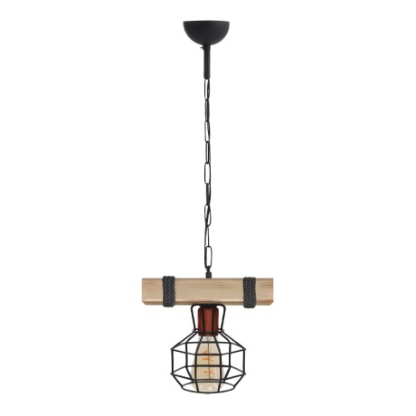 Lumenia Megapap wooden - metallic ceiling light in natural - black color 25x14x80cm.