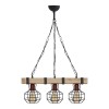 Lumenia Megapap wooden - metallic ceiling light in natural - black color 50x14x80cm.