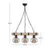 Lumenia Megapap wooden - metallic ceiling light in natural - black color 50x14x80cm.