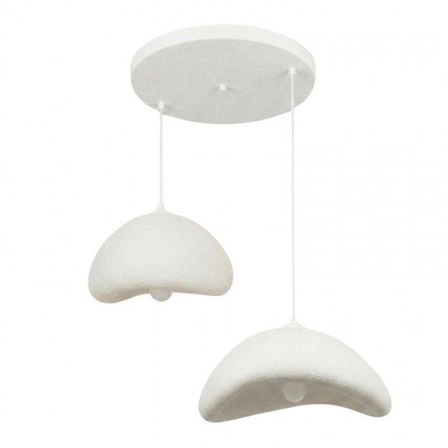 Φωτιστικό οροφής Luna Megapap E27 fiberglass δίφωτο χρώμα λευκό Ø70x115εκ.