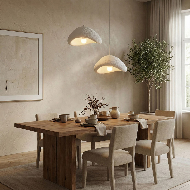 Luna Megapap E27 fiberglass ceiling lamp in white color Ø74x115cm.