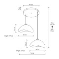 Luna Megapap E27 fiberglass ceiling lamp in white color Ø74x115cm.