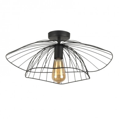 Madar Megapap E27 metallic ceiling lamp in black color Ø52x20cm.