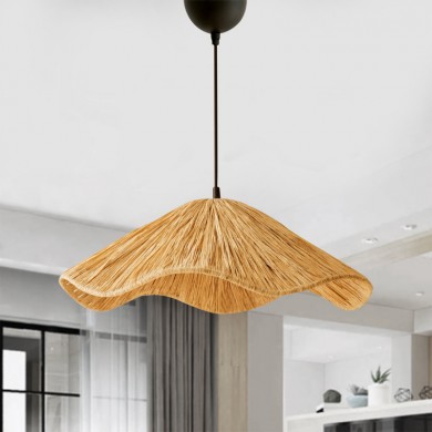 Miro Megapap E27 wicker ceiling lamp in natural color Ø50x100cm.