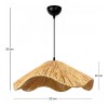 Miro Megapap E27 wicker ceiling lamp in natural color Ø50x100cm.