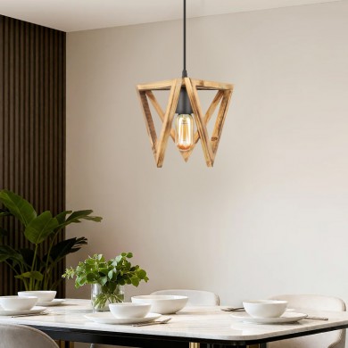 Φωτιστικό οροφής Nexo Megapap E27 ξύλινο μονόφωτο χρώμα φυσικό 24x21x70εκ.