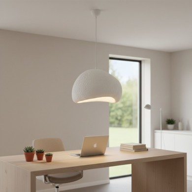 Nua Megapap E27 fiberglass ceiling lamp in white color 40x38x120cm.