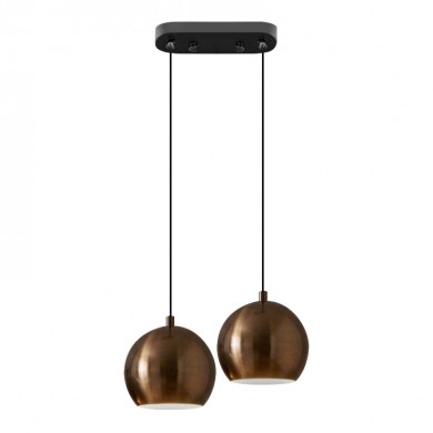 Orbit Megapap E27 metallic two ceiling lamp in gold antique color Ø31x35/100cm.