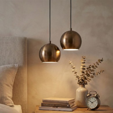 Orbit Megapap E27 metallic two ceiling lamp in gold antique color Ø31x35/100cm.
