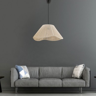 Sukne Megapap E27 rope ceiling lamp in ecru color Ø35x60cm.