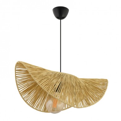 Taco Megapap E27  jute ceiling lamp in camel color 51x36x55cm.