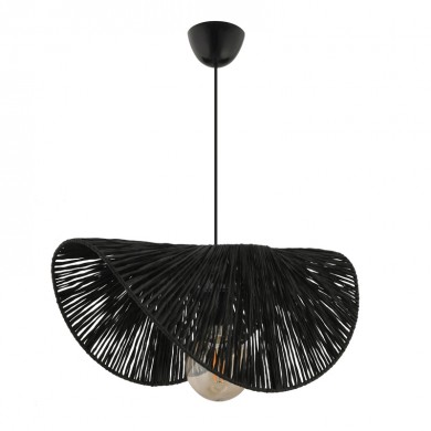 Taco Megapap E27  jute ceiling lamp in black color 51x36x55cm.