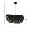 Taco Megapap E27  jute ceiling lamp in black color 51x36x55cm.