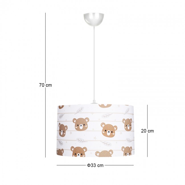 Φωτιστικό οροφής Tale Megapap E27 ύφασμα PVC μονόφωτο πολύχρωμο Ø33x70εκ.