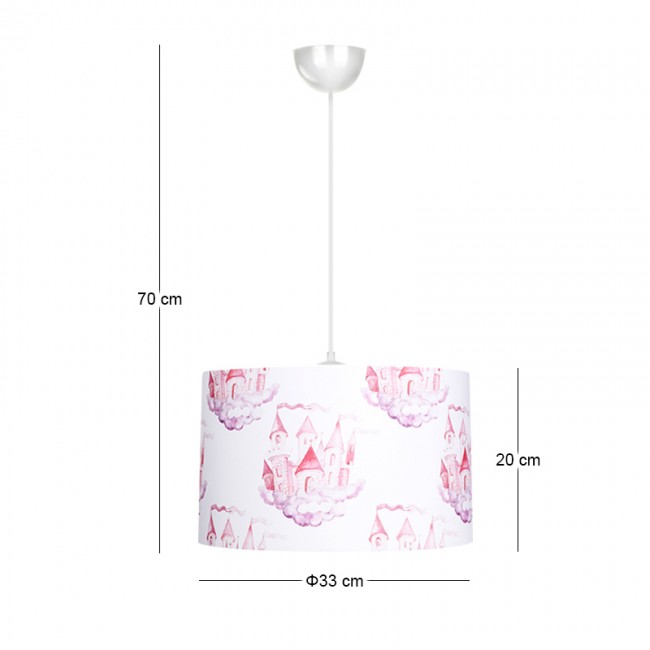 Φωτιστικό οροφής Tale Megapap E27 ύφασμα PVC μονόφωτο πολύχρωμο Ø33x70εκ.