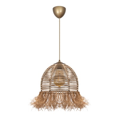 Φωτιστικό οροφής Varena Megapap E27 χάρτινο μονόφωτο χρώμα φυσικό Ø30x70εκ.