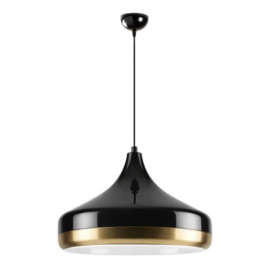 Vasli Megapap E27 metallic ceiling lamp in black color Ø36x42/122cm.