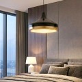 Vasli Megapap E27 metallic ceiling lamp in black color Ø36x42/122cm.