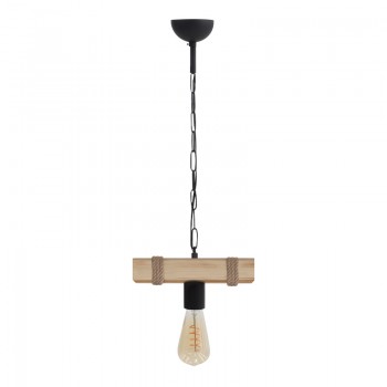 Φωτιστικό οροφής Vero Megapap E27 ξύλινο μονόφωτο χρώμα φυσικό 25x8x65εκ.