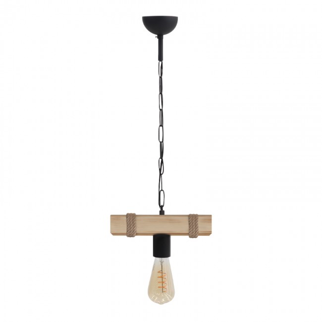 Φωτιστικό οροφής Vero Megapap E27 ξύλινο μονόφωτο χρώμα φυσικό 25x8x65εκ.