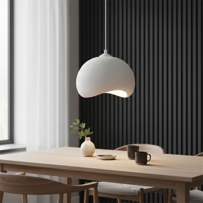 Yontu Megapap E27 fiberglass ceiling lamp in white color 34x29x120cm.