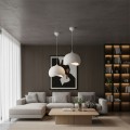 Φωτιστικό οροφής Yontu Megapap E27 fiberglass μονόφωτο χρώμα λευκό 34x29x120εκ.