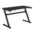 GAMING Γραφείο 120x60cm Μέταλλο Βαφή Μαύρο, Επιφάνεια MDF Μαύρο, με Βάση ακουστικών 120x60x75cm