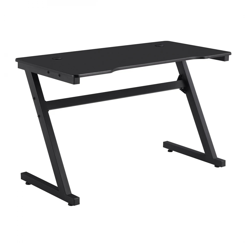 GAMING Γραφείο 120x60cm Μέταλλο Βαφή Μαύρο, Επιφάνεια MDF Μαύρο, με Βάση ακουστικών 120x60x75cm