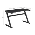 GAMING Γραφείο 120x60cm Μέταλλο Βαφή Μαύρο, Επιφάνεια MDF Μαύρο, με Βάση ακουστικών 120x60x75cm