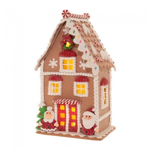 GINGERBREAD ΣΠΙΤΑΚΙ ΜΕ LED ΦΩΣ 16Χ13Χ29ΕΚ