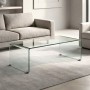 Τραπεζάκι σαλονιού Glasser Clear ενισχυμένο γυαλί 120x60x40εκ.