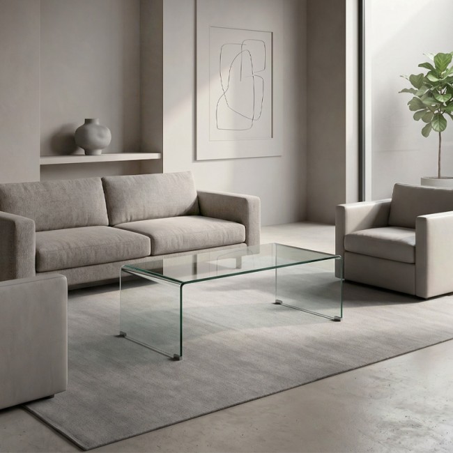 GLASSER Clear Coffee Table 120x60x40cm