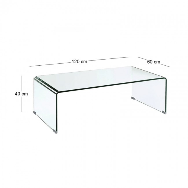 GLASSER Clear Coffee Table 120x60x40cm