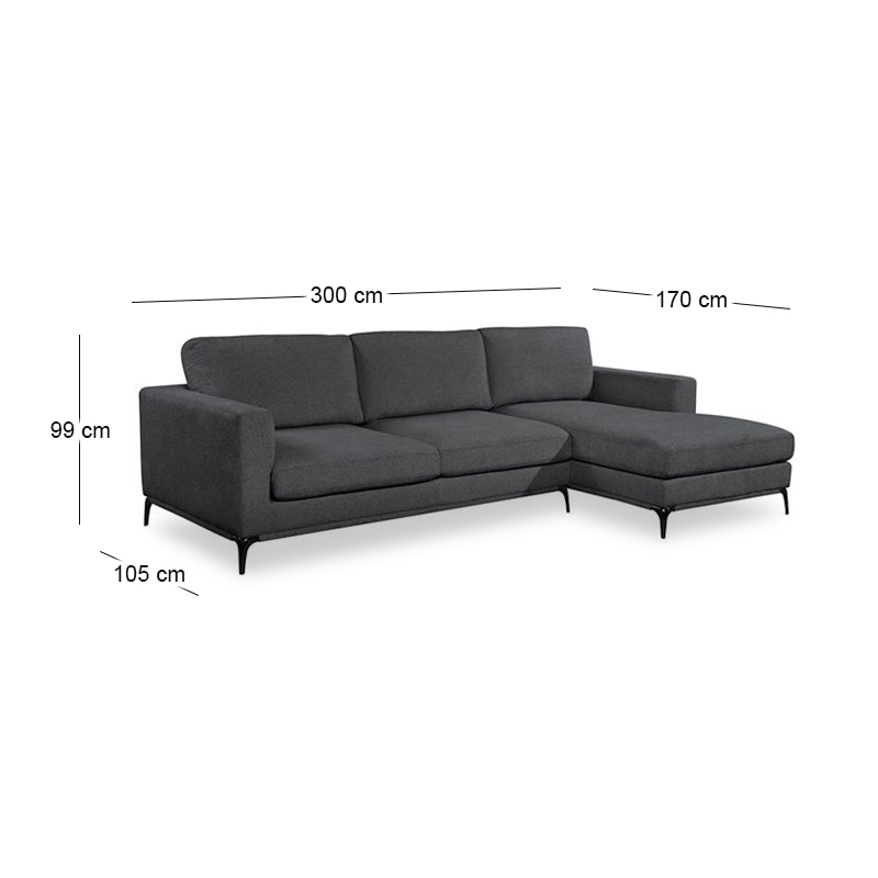 BANCO Reversible Corner Sofa Fabric Grey
