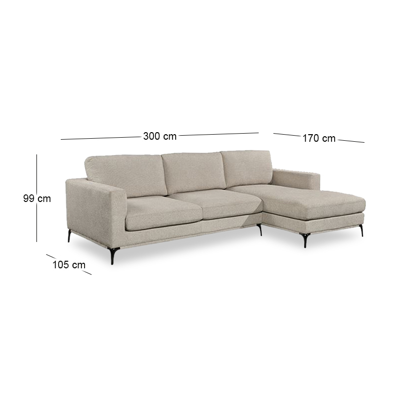 BANCO Reversible Corner Sofa Fabric Beige